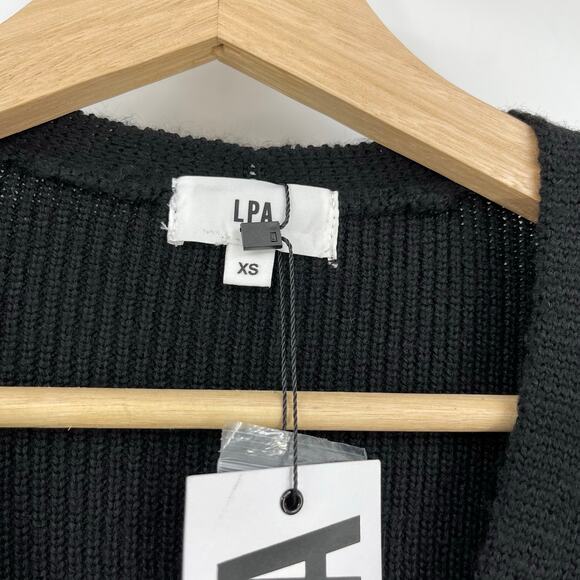 LPA | NWT Kavala Sweater Dress in Black Midi Button Front Knit Cardigan XS - Picture 6 of 16
